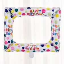 Inflatable Happy Birthday Photo Booth Frame Balloon Party Props Decoration , used for sale  Shipping to South Africa