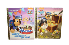 Lote de 2 cachorros Little Golden Books Paw Patrol cumpleaños para ti y cachorros piratas HC segunda mano  Embacar hacia Argentina