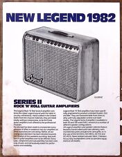 1982 LEGEND SERIES II AMPLIFICADORES DE GUITARRA ROCK 'N' ROLL FOLLETO DE VENTA Z4468 segunda mano  Embacar hacia Mexico