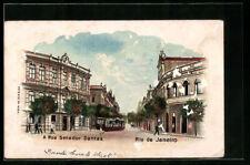 Rio de Janeiro, A Rua Senador Dantas, Strassenbahn, Ansichtskarte 1910  comprar usado  Enviando para Brazil