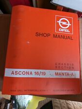 OPEL ASCONA 16/19 Manta A  Chassis Section Shop Manual for sale  Shipping to South Africa