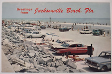 Carros antigos cartões postais cromados vintage Jacksonville Beach Flórida saudações comprar usado  Enviando para Brazil