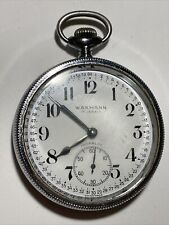 Reloj de bolsillo Wakmann 17J en estado de funcionamiento con tren en la parte posterior segunda mano  Embacar hacia Argentina