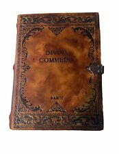 Vintage Divina Commedia Dante Secret Compartimento Livro, Couro e Madeira comprar usado  Enviando para Brazil
