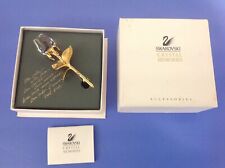 VGC Swarovski Crystal Memories Gold Tone LARGE ROSE BUD BROOCH & Box SWAN LOGO for sale  SWANSEA