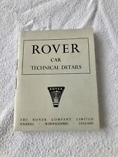 Rover car techical for sale  STREET