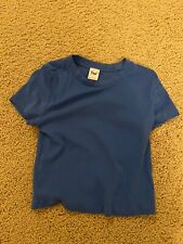 Aritzia TNA Womens Crew Blue Rib Crop Top size S Casual, used for sale  Shipping to South Africa