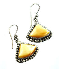 SUARTI 925 STERL SILVER Cabochon Yellow MOTHER OF PEARL Deco Earrings, 15g - L17 for sale  LEEDS