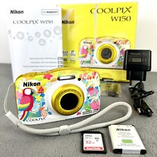 Used, Rare Nikon Coolpix W150 Kids Waterproof Digital Camera 3x Zoom Gold/Flowers Box for sale  Shipping to South Africa