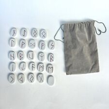 Viking Rune Set, Ceramic Clay Pocket Rune Set 24 Pieces with String Bag for sale  Shipping to South Africa