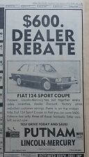 1975 anúncio de jornal para Fiat 124 Sport Coupe - Desconto, Test Drive hoje comprar usado  Enviando para Brazil