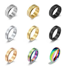Spinner Hammered Ring Fidget Stress Relief Anxiety Rotating Women Men Band Gifts for sale  Shipping to South Africa