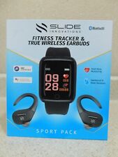 Slide Innovations Bluetooth Fitness Tracker Watch With True Wireless Earbuds Set for sale  Shipping to South Africa