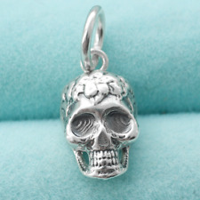 925 Sterling Silver Sugar Skull Pendant Charm Fit European Bracelet Necklace for sale  Shipping to South Africa
