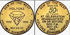 1963 Holyoke, Colorado 75 aniversario: gema del jubileo de diamantes del oeste medalla de latón segunda mano  Embacar hacia Argentina