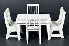 Móveis para casa de bonecas mesa de cozinha madeira 4 cadeiras miniaturas brancas escala 1:12 comprar usado  Enviando para Brazil