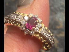 Used, 14ct Gold Ruby & Diamond Ring. Size approx O/P for sale  Shipping to South Africa