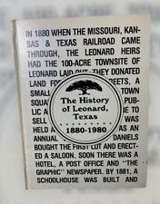 Usado, La historia de Leonard Texas 1880-1980 condado de Fannin Texana con genealogía segunda mano  Embacar hacia Argentina