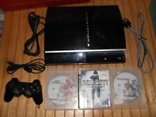 Console Sony PlayStation 3 Fat PS3 80GB preto pacote CECHG01 testado comprar usado  Enviando para Brazil