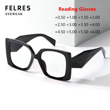 Óculos de leitura feminino tamanho grande anti luz azul quadrado armação grossa novo comprar usado  Enviando para Brazil