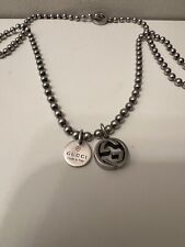 Gucci necklace interlocking for sale  HOUNSLOW