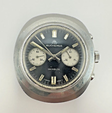 Vintage Bucherer Incabloc Cronógrafo Manual Prata Relógio Masculino Impermeável, usado comprar usado  Enviando para Brazil