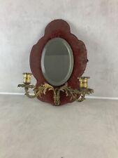 Jolie applique de miroir bougie en bois, tissu et laiton XIX ème, usado comprar usado  Enviando para Brazil