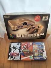 Console Nintendo 64 na caixa japonês dourado completo limitado conjunto N64 + Zelda + Mario, usado comprar usado  Enviando para Brazil