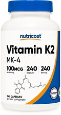 Nutricost vitamina K2 (MK4) 100 mcg, 240 cápsulas - sin gluten y sin transgénicos segunda mano  Embacar hacia Argentina