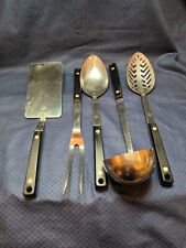 Flint Arrowhead Stainless USA Kitchen Serving Utensil Set of 5 Black Handles  for sale  Shipping to South Africa
