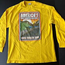 Camiseta vintage Lake Tahoe bicicleta L/S 2006 amarilla L bicicleta Nevada algodón segunda mano  Embacar hacia Argentina