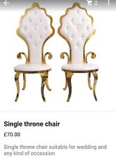 Wedding throne chairs for sale  DAGENHAM