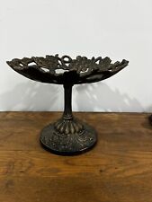Used, Vintage Cast Iron Pedestal Bowl , Grapevine Design.9”tall And 11” Diameter. for sale  Shipping to South Africa