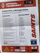 Helens teamsheets x3 for sale  WIDNES