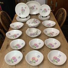 Vintage Mid Century Royal Tunstall Hydrangea Dinner Service Set - 5 person for sale  Shipping to South Africa