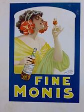 1911 Cognac FINE MONIS Antique Lithographic Poster by Clerice Entole BE for sale  Shipping to South Africa