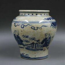 Porcelana chinesa antiga azul e branca pintada à mão personagem tian palavra potes 2 comprar usado  Enviando para Brazil