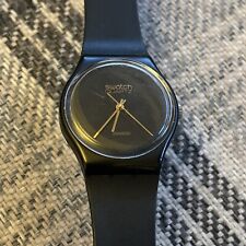 Swatch black watch for sale  LIVERPOOL