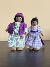 Beautiful Wooden Dolls House Mother & Daughter Dolls X2, used for sale  Shipping to South Africa