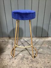 Stool blue velvet for sale  HYDE