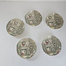 CONJUNTO DE 5 PRATOS JOHNSON BROTHERS, FEITOS NA INGLATERRA, TAPINHAS DE MANTEIGA OU PORTA-SAQUINHO DE CHÁ comprar usado  Enviando para Brazil