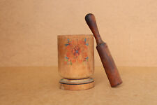 Old Antique Primitive Wooden Wood Pounder Mortar with Masher Pestle Early 20th for sale  Shipping to Canada