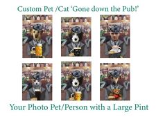 Animal de estimação/cão/gato personalizado com caneca de cerveja Sua foto 'Gone down the Pub'  comprar usado  Enviando para Brazil
