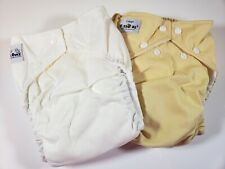 2 Fuzzi Bunz Cloth Diapers Perfect Size w Inserts L 25-45+ lbs White Yellow NWOT for sale  Shipping to South Africa