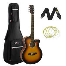 Tiger Sunburst Acoustic Guitar Pack for Students with Padded Bag for sale  UK