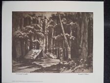 Adirondack Campsite In Forest Essex County Herbert S Kates 1972 Print for sale  Shipping to Canada