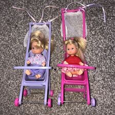 Steffi Love Doll City Walker Jogging Stroller with Mesh Bag Simba and Dolls x 2 for sale  Shipping to South Africa