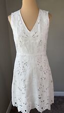 Vestido Theory Jemoine floral bordado branco algodão linha A 4 comprar usado  Enviando para Brazil