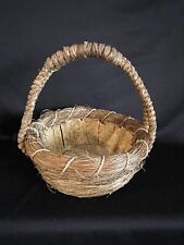 Agulha de pinho vintage primitiva fazenda cesta tecida à mão com forro de casca de milho comprar usado  Enviando para Brazil