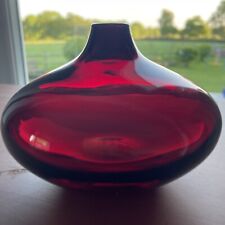 IKEA HAND BLOWN  'SALONG' VASE~RUBY RED~ART GLASS DESIGNED BY JOHANNA JELINEK for sale  Shipping to South Africa
